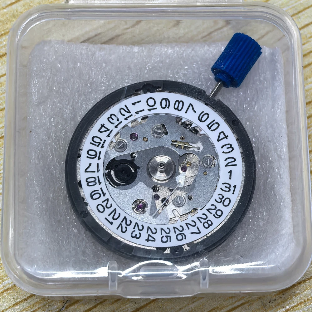 Original Japan NH35 Automatic Movement 24 Jewelry High Accuracy Mechanical White Day Date 3 o'clock  3.8'clock Crown for Seiko