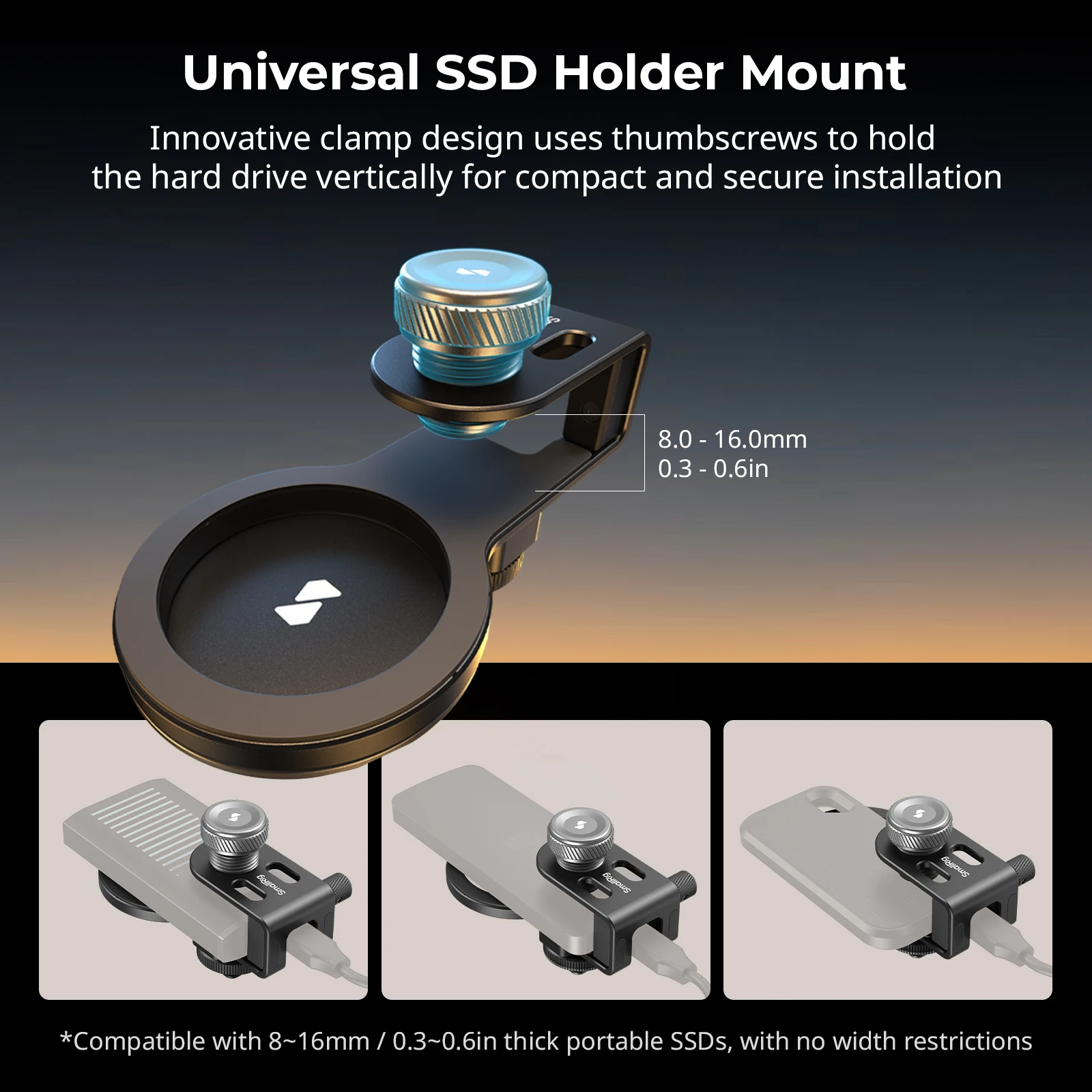 Smallrig 4779 PSSD Portable Hard Drive Clip Compatible with MagSafe and Cold Boot Cable Clip Suitable for Samsung T5 T7 Series