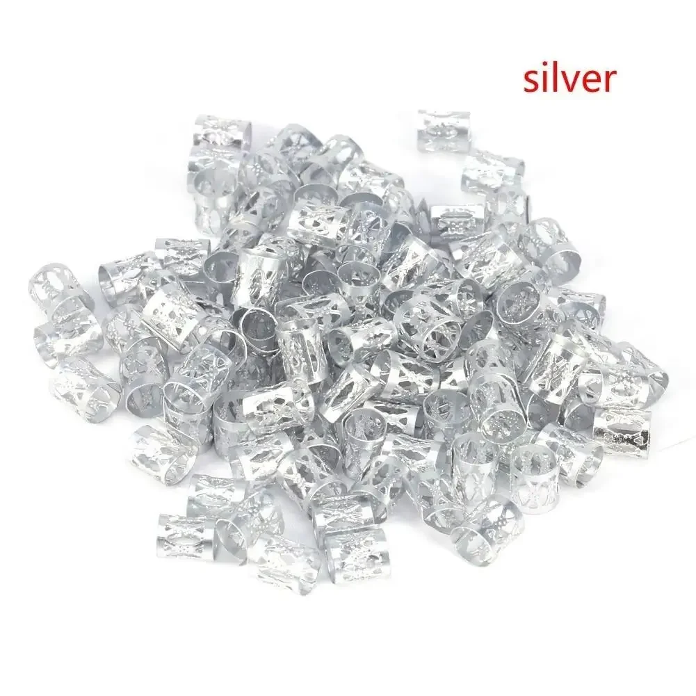 100 قطعة قابل للتعديل الشعر الكفة الضفائر أحمر أخضر أزرق أرجواني الفضة الذهب الخرز الشعر لالضفائر للفتيات