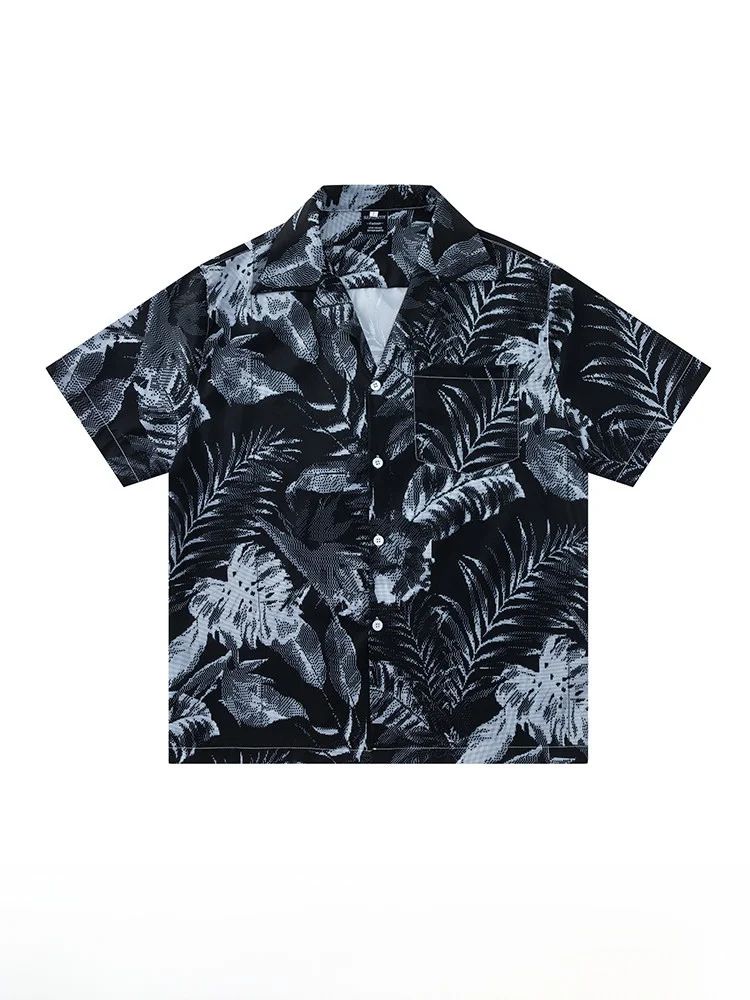 GPstudio Men's Summer Casual Floral Print Short Sleeve Shirt Loose Fit Beach Beachwear Polyester Fiber Skin-friendly Breathable