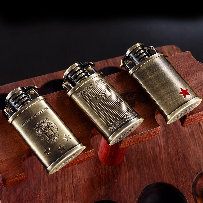 Zorro lighter Five-pointed star ultra-thin creative vintage retro grinding wheel