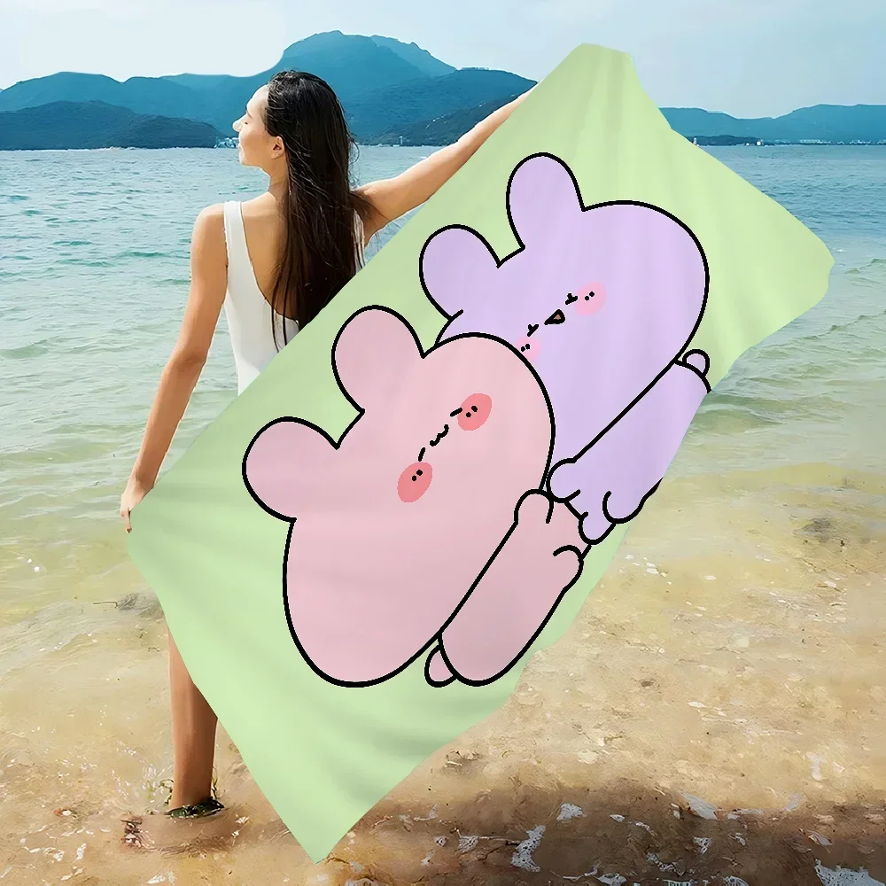 Cartoon A-Asamimichan Cute Beach Towel Colorful Bath Towels Microfiber Quick Dry Custom Sand Free Beach Yoga Spa Gym Pool