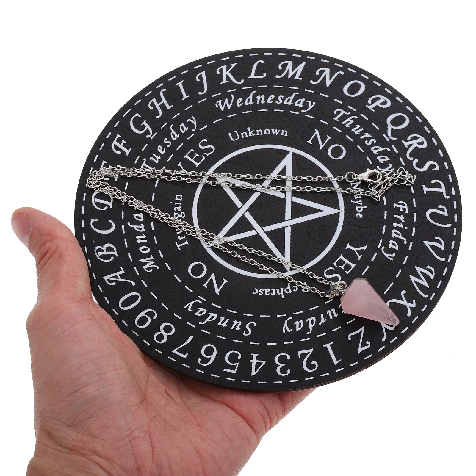 

1 set 1 Set Of 7 Star Carved Wooden Board Hanging Meditation Ornament Home Decorative Crafts Pendulum Alphabet Board Dowsing