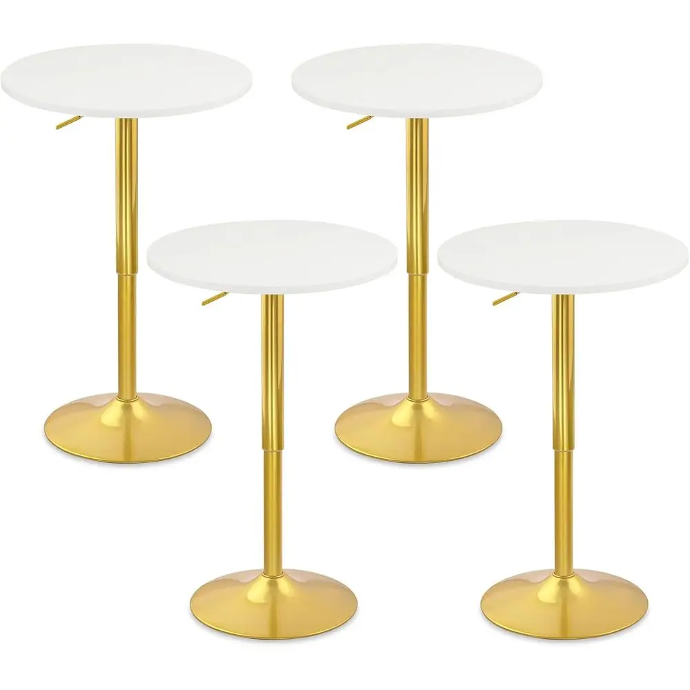 

Adjustable Height Swivel Bar Table Set for 4, Metal Base, 26-36, Ideal for Home, Party, Restaurant Use