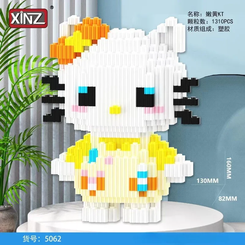 Cute Cartoon Hello Kitty Kuromi Doll Building Blocks 3D Small Particle Assembly Toys Children's Puzzle Gift Ornaments