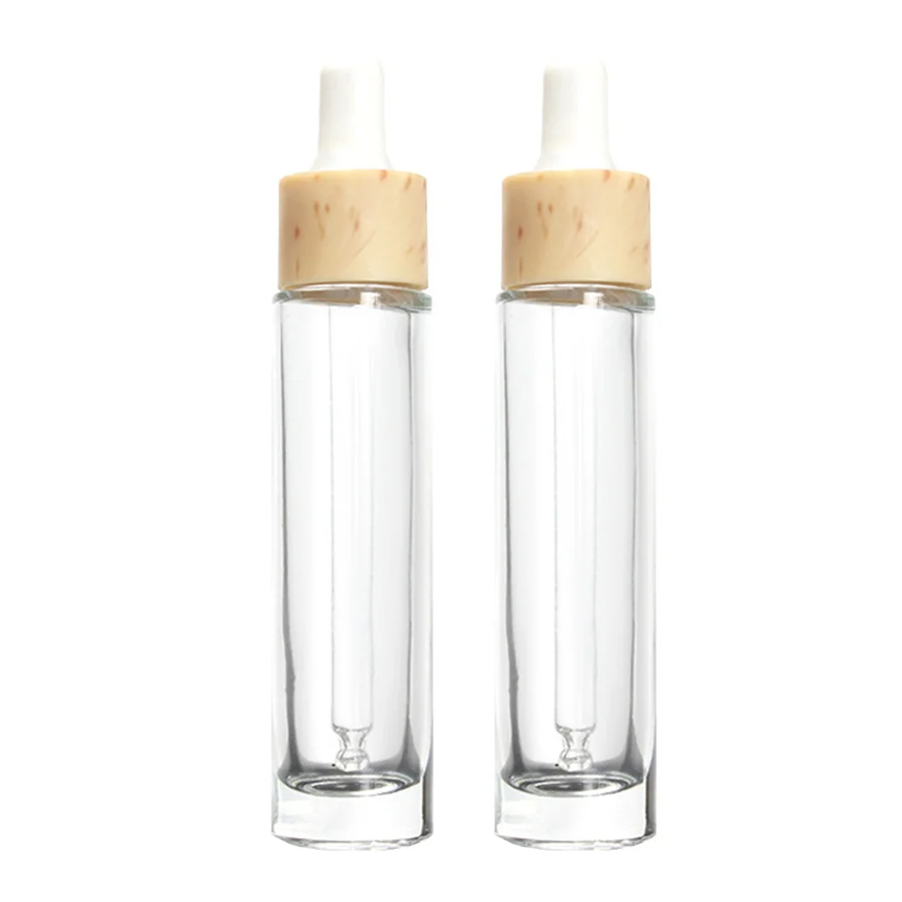 Bottiglie per olio essenziale da 2 pezzi Bottiglie contagocce in vetro da 30 ml Bottiglia per subimballaggio trasparente Durevole e ricaricabile per uso in viaggio