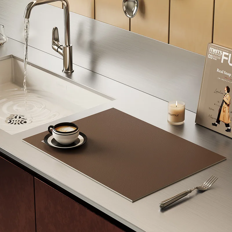 VIKAMA Kitchen Absorbent Mat Non-Slip Diatomite Pad for Countertop Sink Waterproof Durable Rug