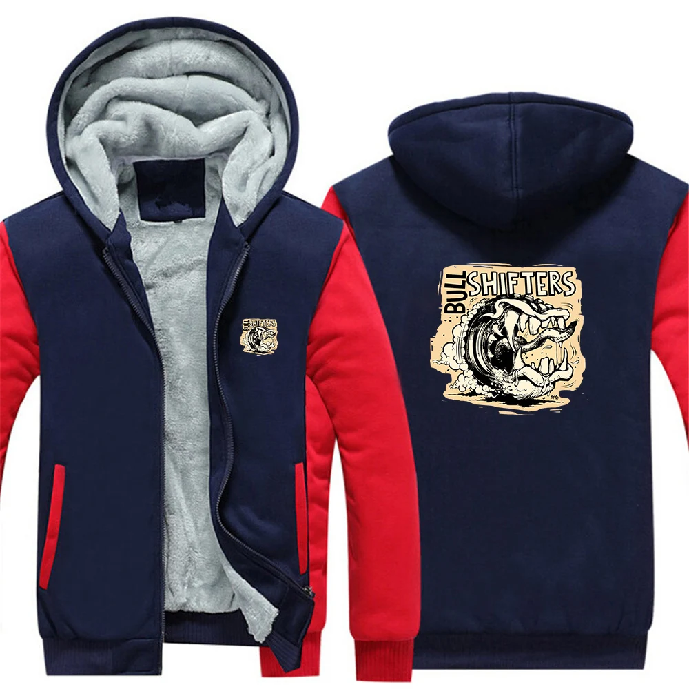 Left 4 Dead Bull Shifters Winter Fleece Jacket Men's Casual Thickened Wool Jacket Warm Zipper Hoodies Hooded Coat