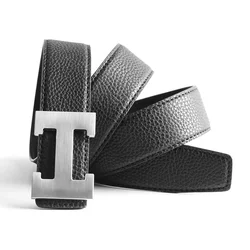 Top Luxury Designer Brand H Buckle Belt Men High Quality Women Genuine Real Leather Dress Strap for Jeans Waistband Grey