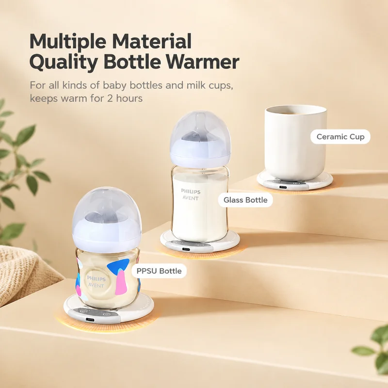 Avent BBL704 Portable Baby Bottle Milk Warmer USB C 3 Temp Settings Silent Constant Temperature Auto Shut Off Travel Night Slim