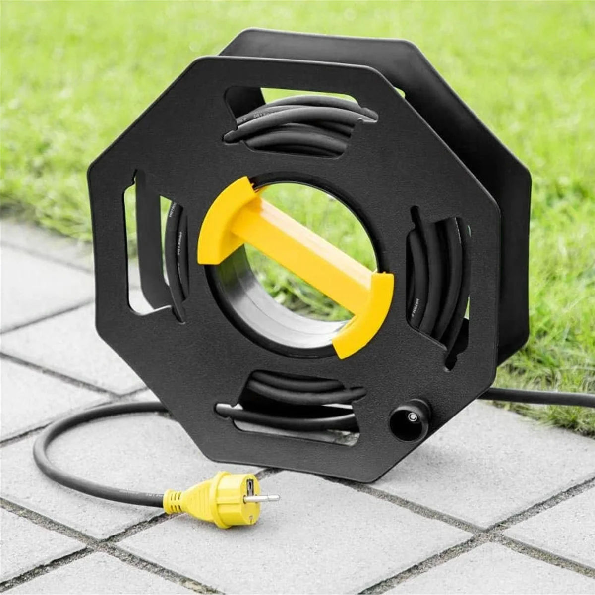 Outdoor Cable Tidy Reel 25M Storage Reel Wire Extension Tidy Frame Roll Up Stand for Caravan Yacht RV Cable Storage