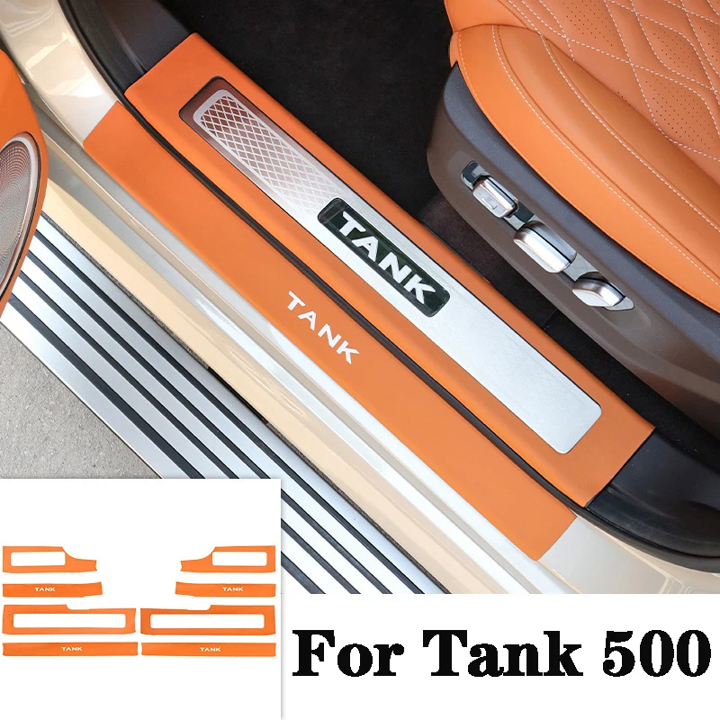 

For GWM Great Wall Tank 500 TANK 500 Leather Threshold Strip Interior Modification Supplies Welcome Pedal Decorative Accessories