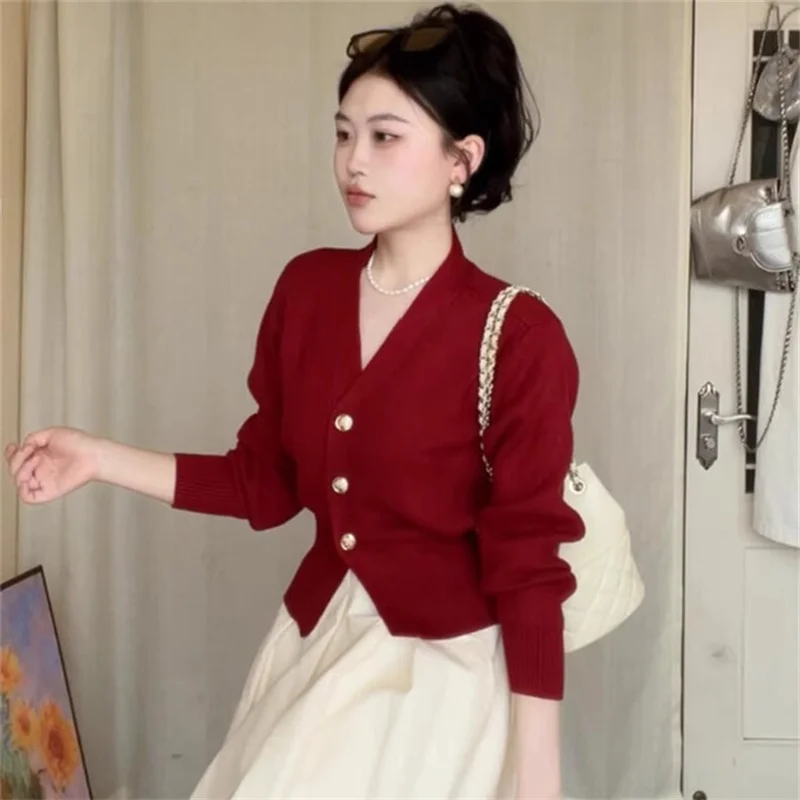 

Ankgor красный женский ор V-Ne свитер джет змеиный год внутренняя одежда верхняя одежда осень зима Cisas топ со змеиным принтом