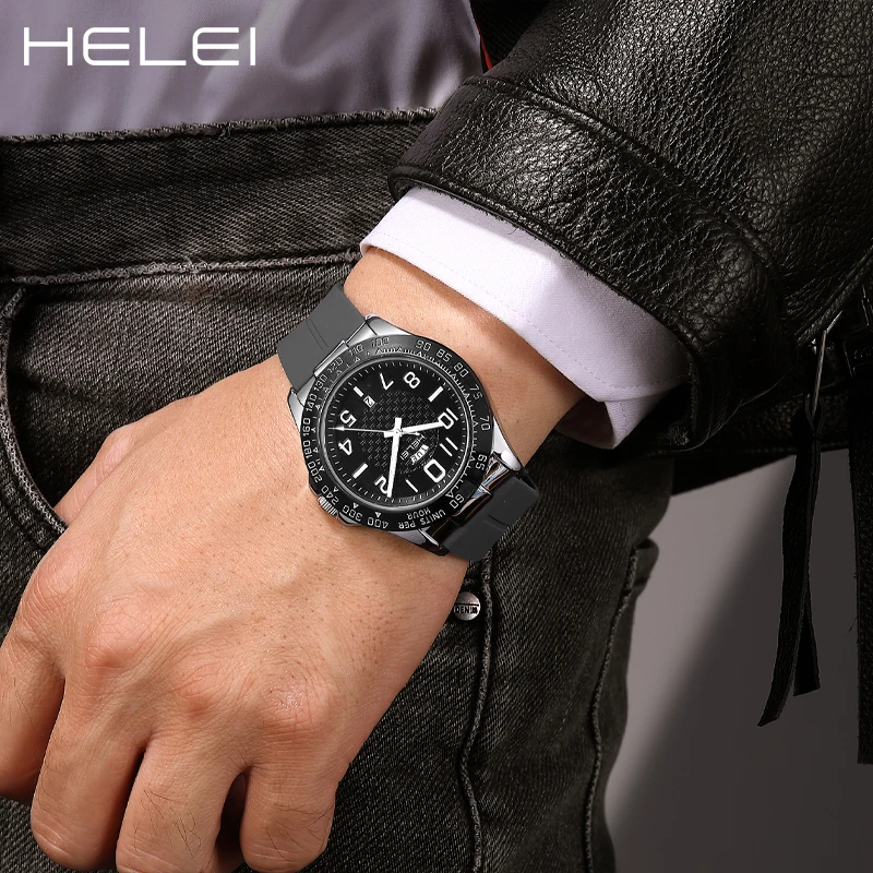 HELEI Hot Model 2024 Helmsman Series Atmospheric Hundred Multifunction Quartz Movement Men's Quartz Watch Men's Watches