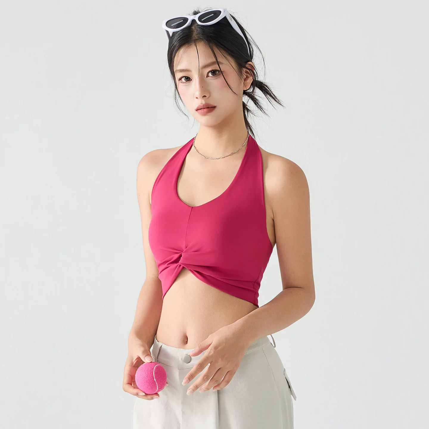 

Women New Integrated Halter Sports Tank Top Beautiful Back Design For Yoga Running And Daily Fitness Training