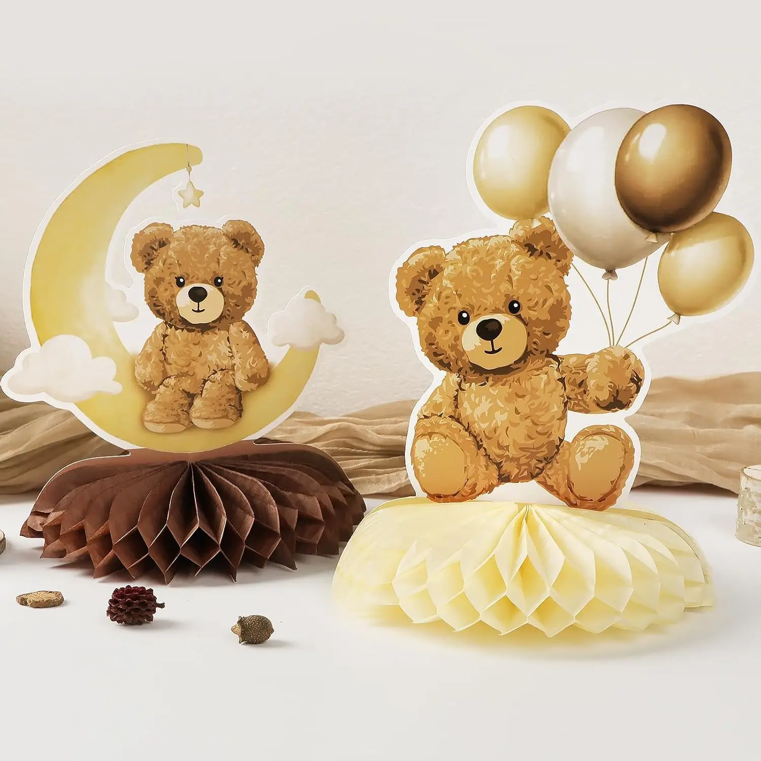 9 Stück Bären-Babyparty-Dekorationen, Mittelstücke, „Wir Can Bearly Wait“-Babyparty-Dekorationen, Geschlecht offenbaren Tischdekorationen – Detail 3
