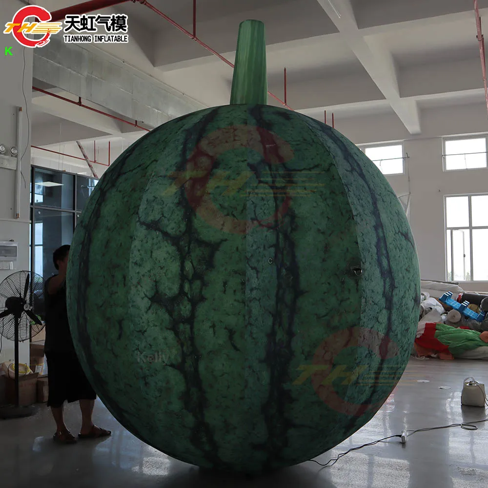 Levendige gigantische opblaasbare watermeloen replica model opblaasbare fruit ballon water strandballen voor reclame podiumdecoratie