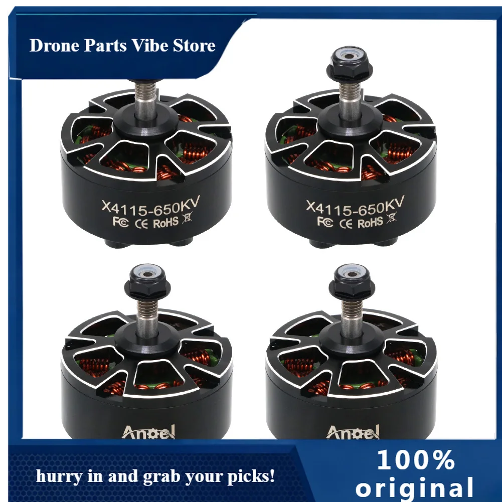 

Комплект из 4 бесколлекторных двигателей AP4pcs/lot RC Motor 4115 X4115 400KV / 650KV 3-8S, совместимых с пропеллерами 13/15/16 дюймов, для FPV RC гоночных дронов