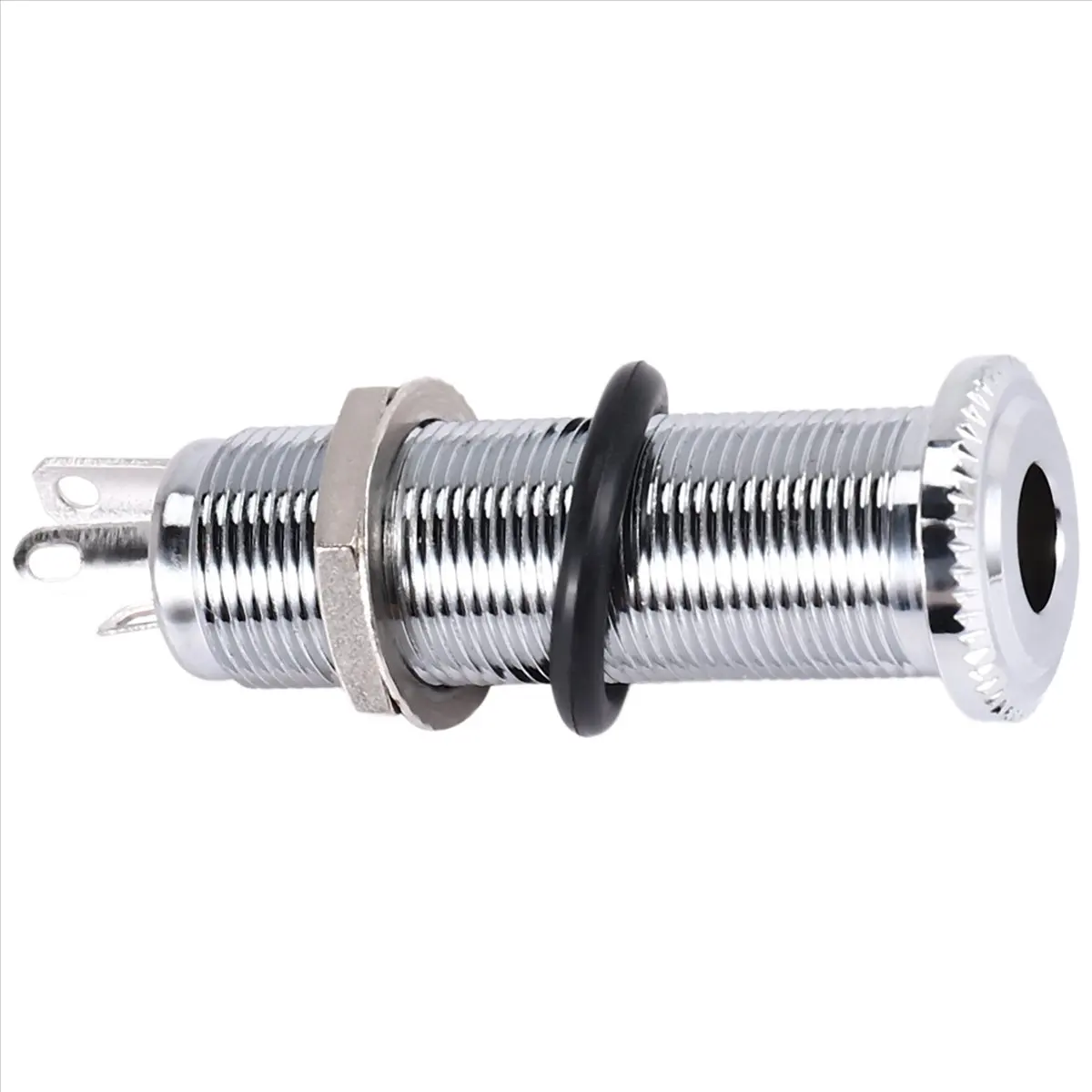【Socket】 1/4 Inch Chrome Cylinder Flush Mount Jack for Electric Guitar