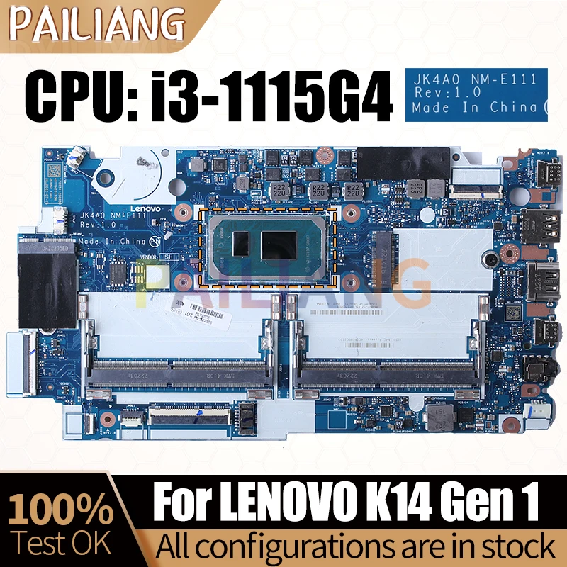 Untuk LENOVO K14 Gen 1 Notebook Mainboard Laptop NM-E111 SRGKG i5-1035G1 dengan RAM Motherboard Motherboard telah diuji penuh