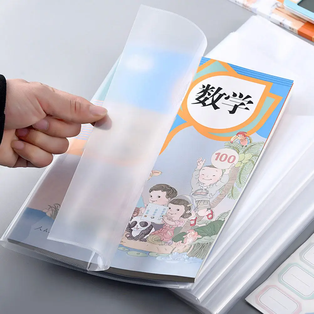 20-個防水クリアブックカバー透明ブックプロテクター再利用可能なプラスチック小冊子カバースリーブ教科書用