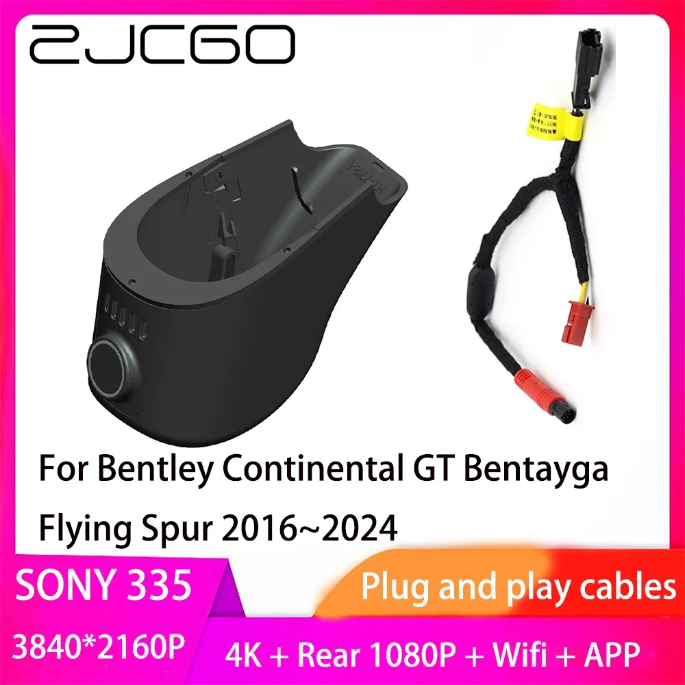 ZJCGO Plug and Play DVR Dash Cam 4K 2160P Video Recorder for Bentley Continental GT Bentayga Flying Spur 2016~2024