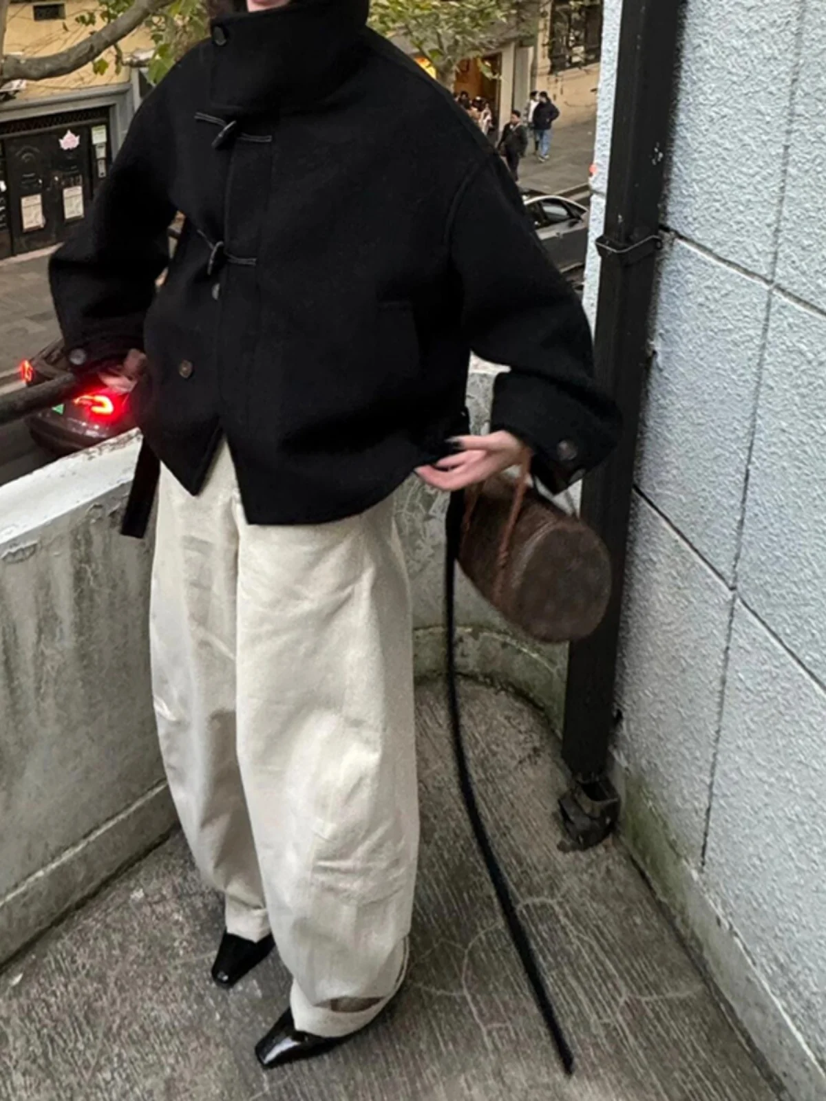 Unico Super Sli Winter Bla Cappotto di lana da donna Thiened ort Sle Versione coreana Pendolarismo Sle Fibra di poliestere