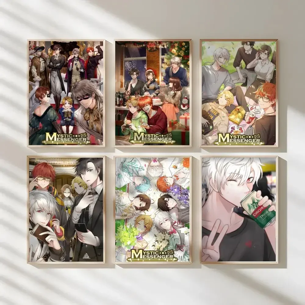 Video Game M-mystic Messenger Poster Waterproof Canvas Art Wrinkle Free Wall Hanging For Home Living Room Bedroom Decor