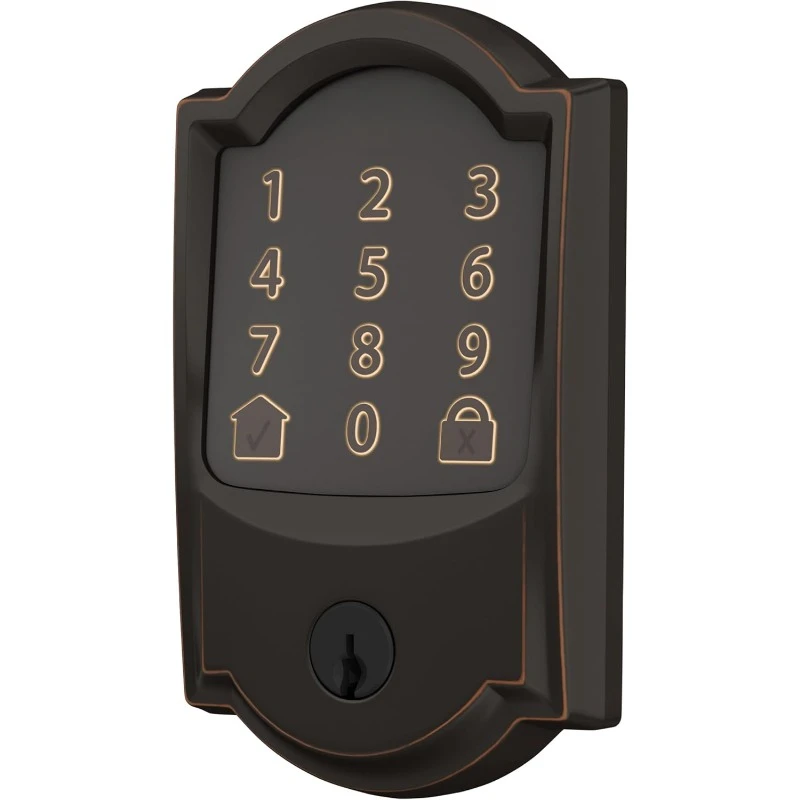 Encode Smart Wi-Fi Deadbolt with Camelot Trim in Aged Bronze