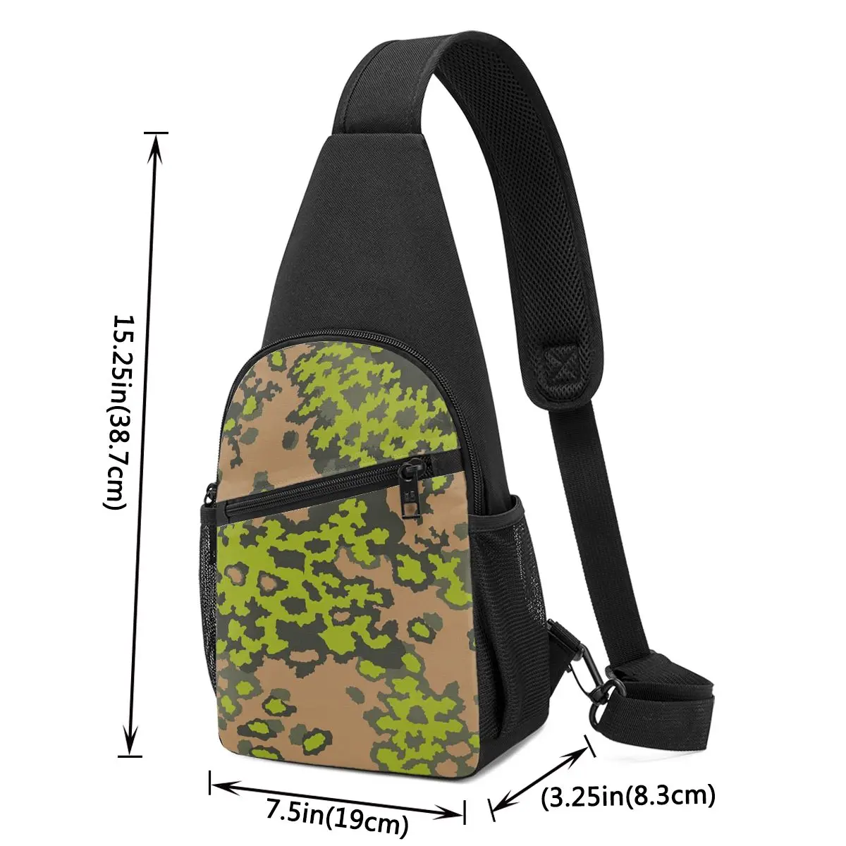Splintertarn German WW2 Camouflage Army Military Camo Chest Bag Men Sling Crossbody Backpack Chest Bag Daypack Shoulder Bag