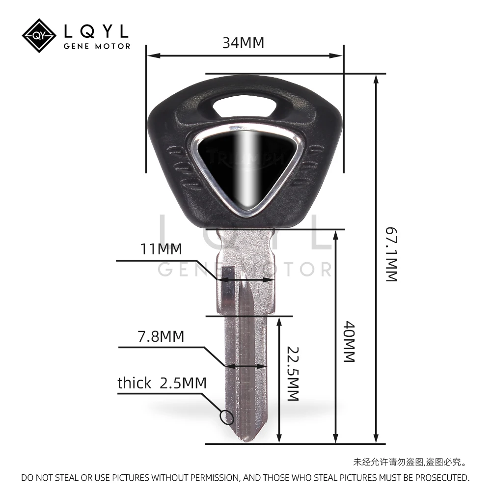 Lqyl Blank Key Motorfiets Vervangen Ongesneden Sleutels Voor Triomf 1050 T955 Street Triple 600 675 Tiger 800 T100 T900 T 800 T 100 120 900