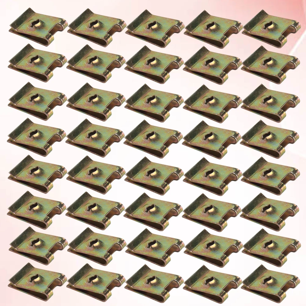 

50pcs Motorcycle U Nut Fasteners Manganese Steel Spire U Clips Car Body Trim Panel Fixing Wire Cable Connector Engine Parts
