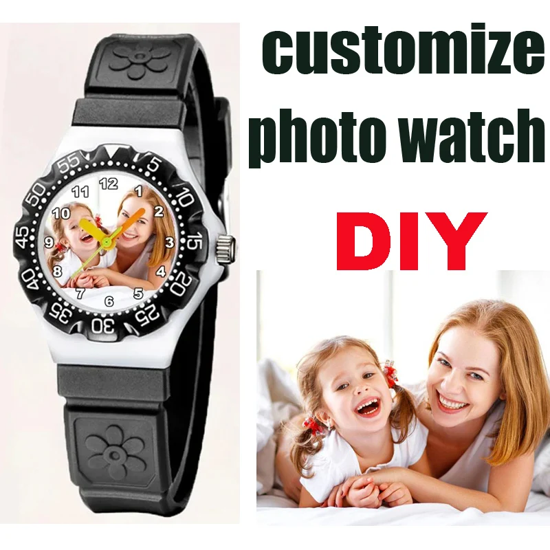 

Детские фоточасы по индивидуальному заказу, персонализированные фотокварцевые часы, часы с изображением на заказ, креативные наручные часы для детей, подарок на день рождения
