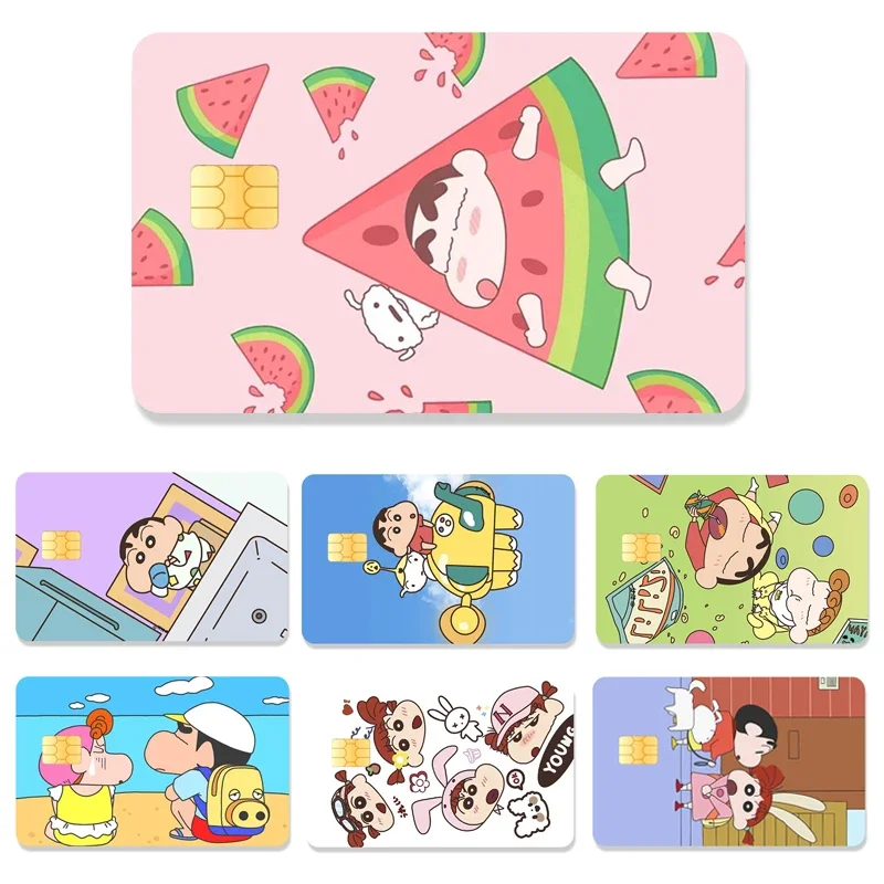 Debit Bank Charge Card Protective Film Cartoon Credit Card Skin Stickers Waterproof Sticker Decoration Crayon Shin-chan