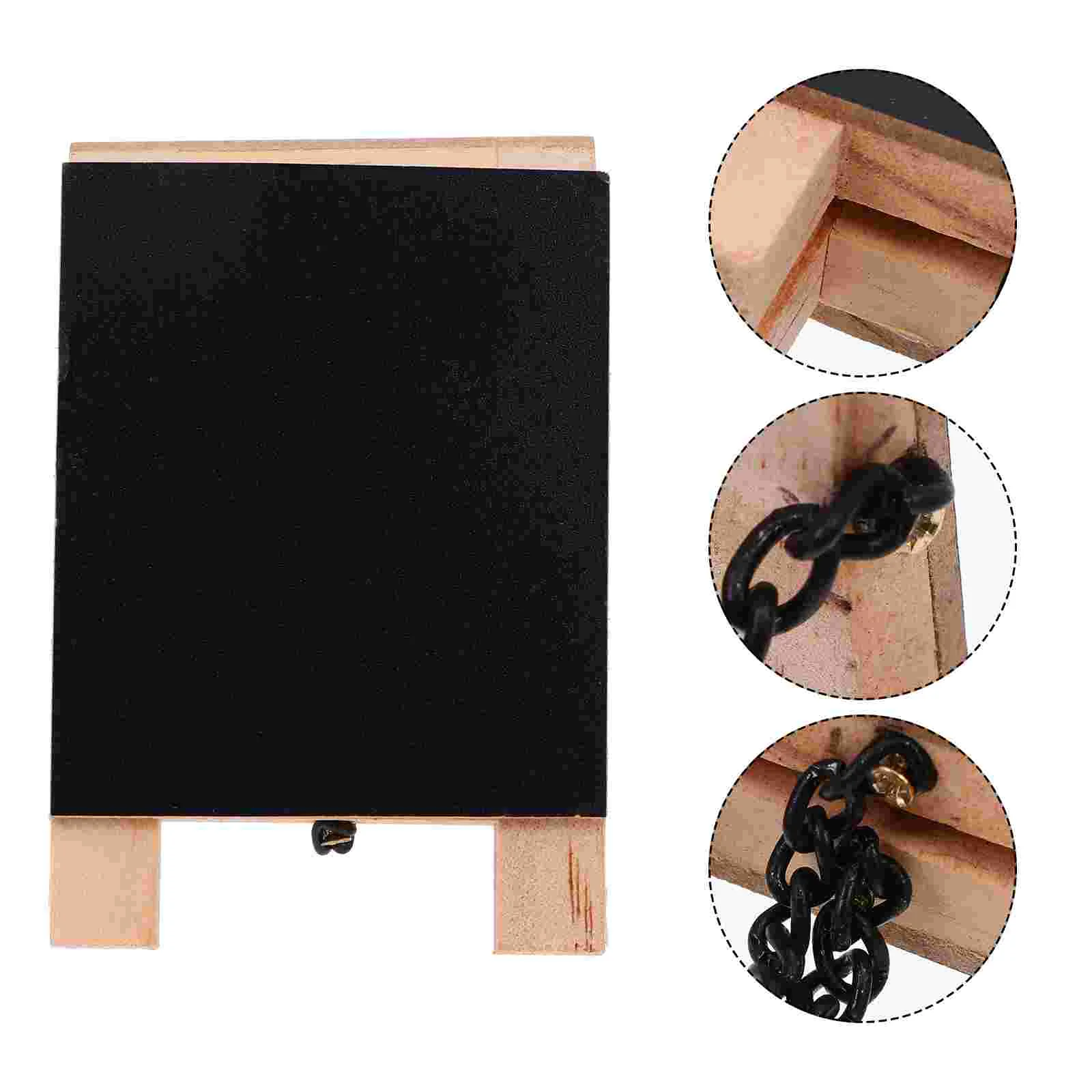 Vertical Graffiti Blackboard Double Sided Chalkboard Mini Tabletop Wall Base Stand Ornament Wood With