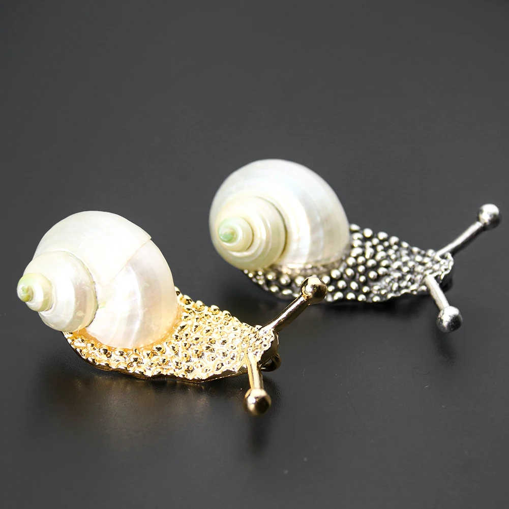 Muy Bien الحلزون شكل بروش الإبداعية الحيوان المينا التلبيب دبوس حقيبة الظهر Cowboy سترة الملابس الديكور شارة #3