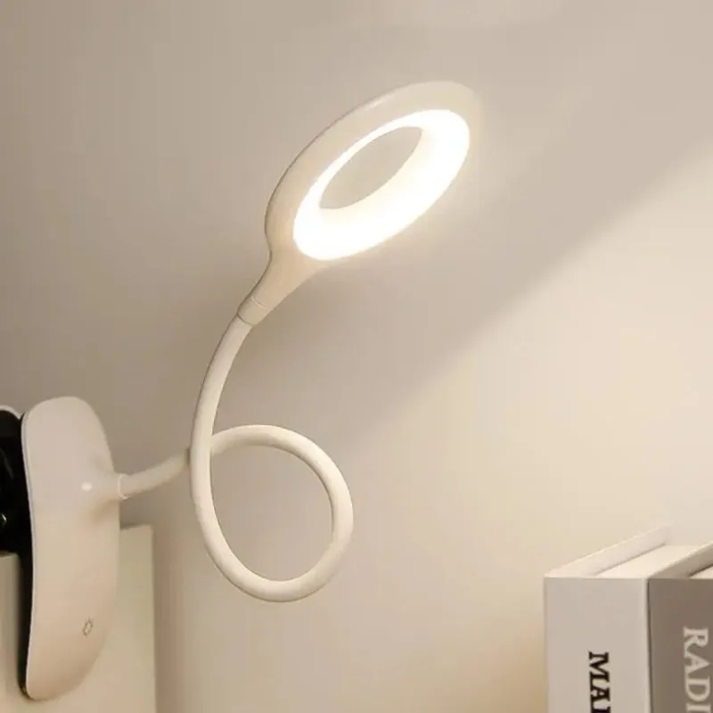 

Pop LED Table Lamp Touch Clip Gooseneck Desktop Ring Light USB Rechargeable 1200mAh Battery Study Reading Bedroom Light
