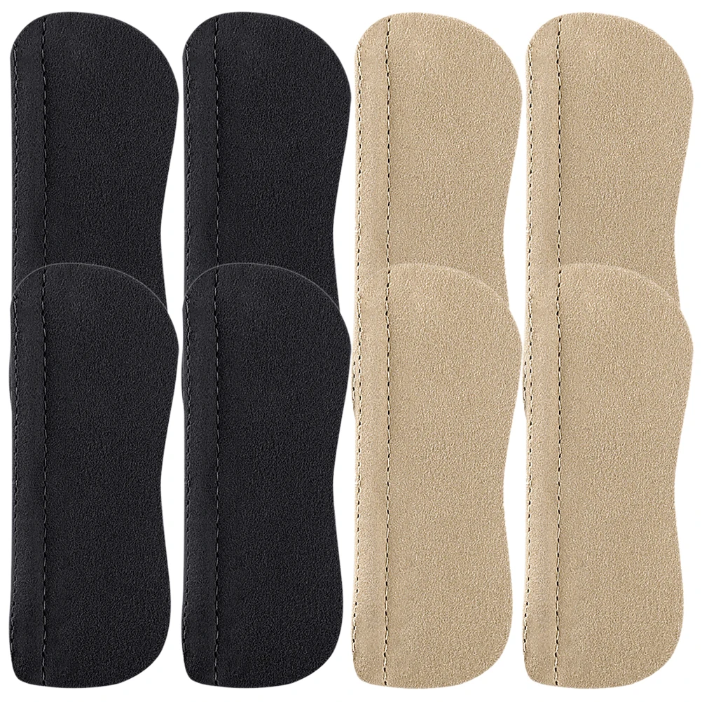

8 Pcs Heel Stickers Black Beige 4 Pairs Microfiber Inserts Loose Shoes Big Pads Heel Grips Foot Care Tools Shoe Fillerheel