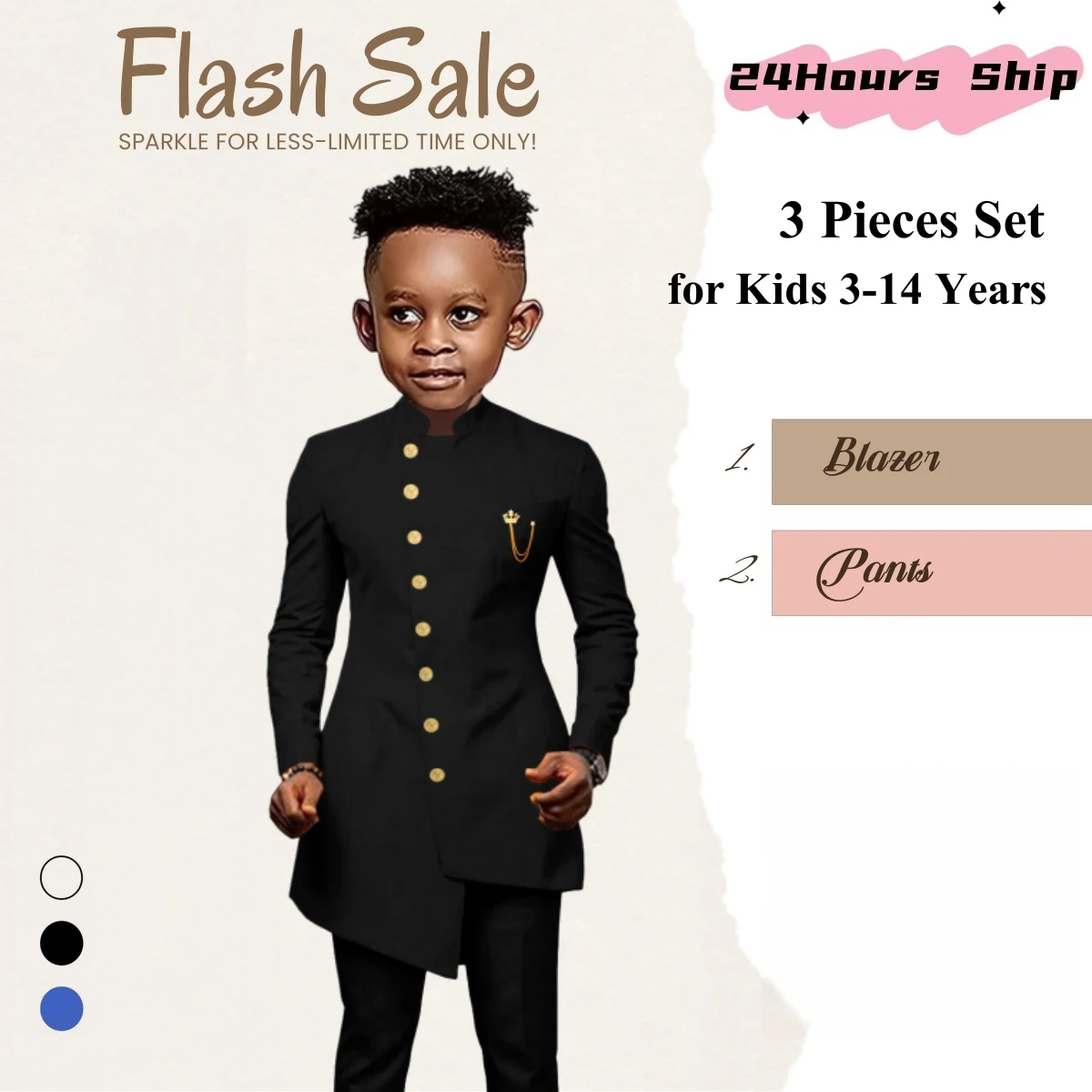 

Ships Today Kids Suit Set 2-Piece Toddler to Youth 3-14 Tuxedo Set Blazer Pants Pageant Recital Wedding Party Suits