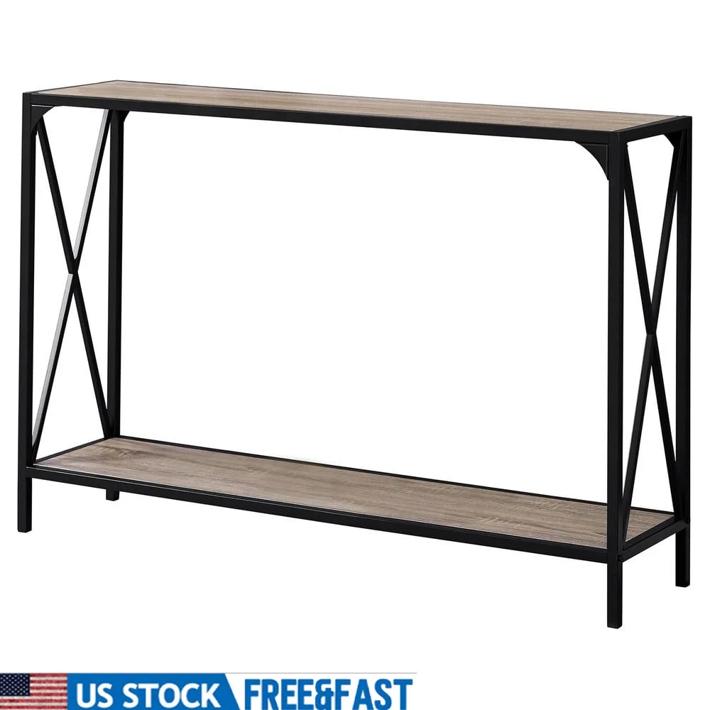 

Узкий акцентный стол с двухуровневым хранилищем для прихожей, гостиной, прихожей, элегантным тонким дизайном