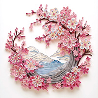 Peach blossom Shape Diamond Art Painting Kit for Adult Beginner,Crystal Diamond Dot Kit for Home Wall Decoration Gift