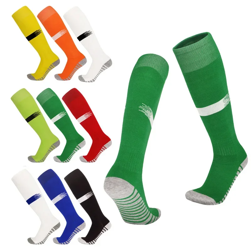 

Adults Kids Sports Soccer Socks Men Boy Knee High Breathable Football Training Running Long Stocking Hockey Sock 12 Colors