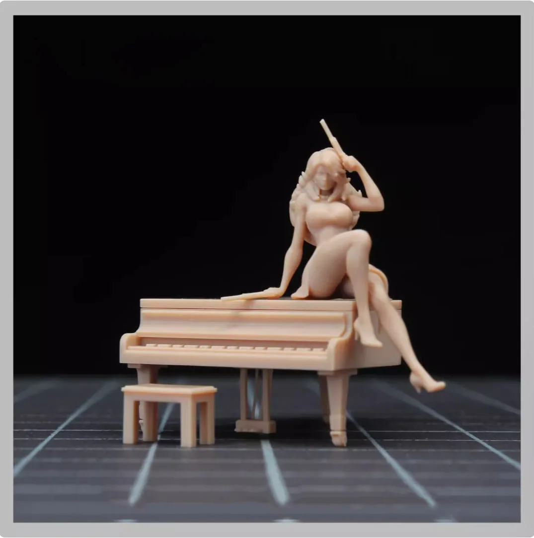 1/64 Scale Figure 1/43 Piano Mature Beauty Miniatures Figures Model For Micro Photography Collection Decoration DIY Hand Paintin