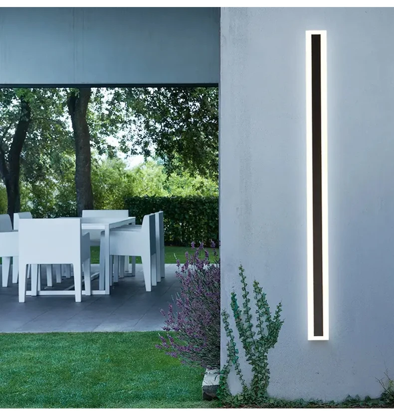 LED Long Outdoor Wall Lamp IP65 Waterproof Wall Light Aluminum Light Garden Villa Porch Sconce Light 110V 220V Sconce Luminaire
