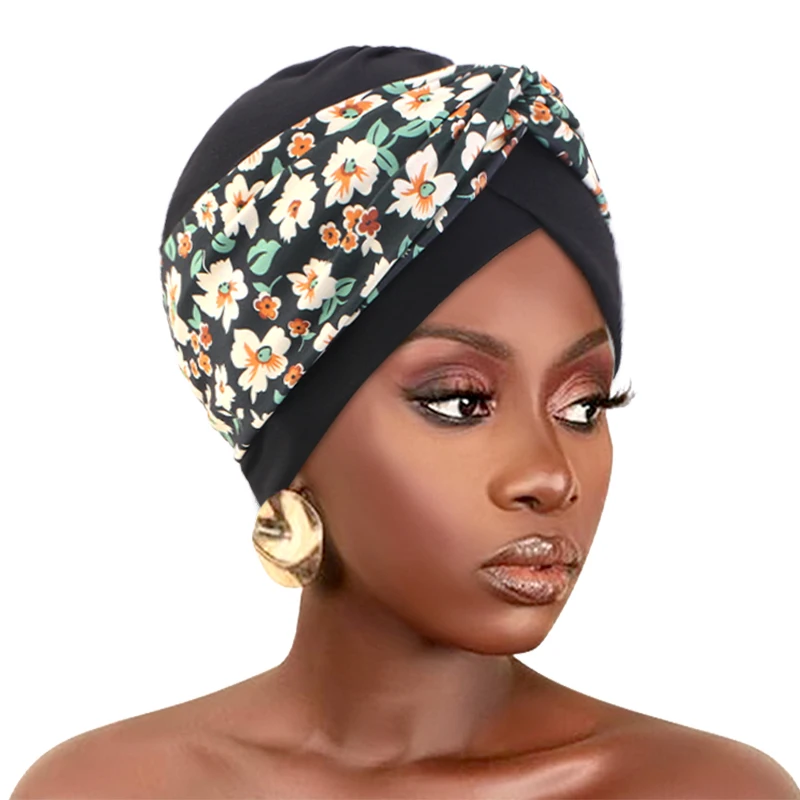 Print Cross Muslim Turban Scarf and Indian hat Ethnic headscarf Women Islamic Inner Hijab  Headwear Arab Wrap Head Scarf view 5