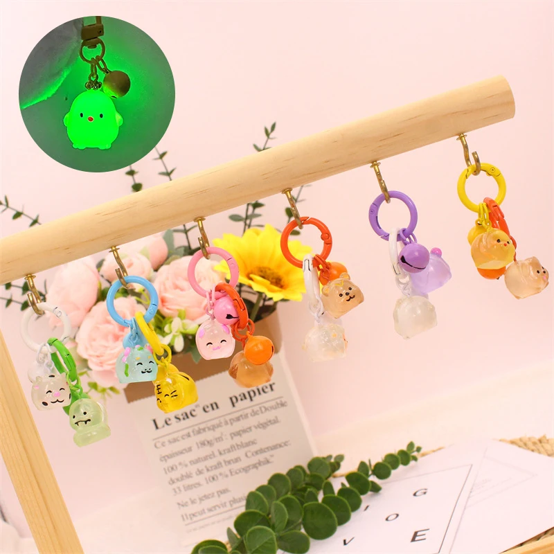 Cartoon Luminous Resin 12 Zodiac Key Ring Pendant Package Accessories Car Pendant Couple Gift Pendant