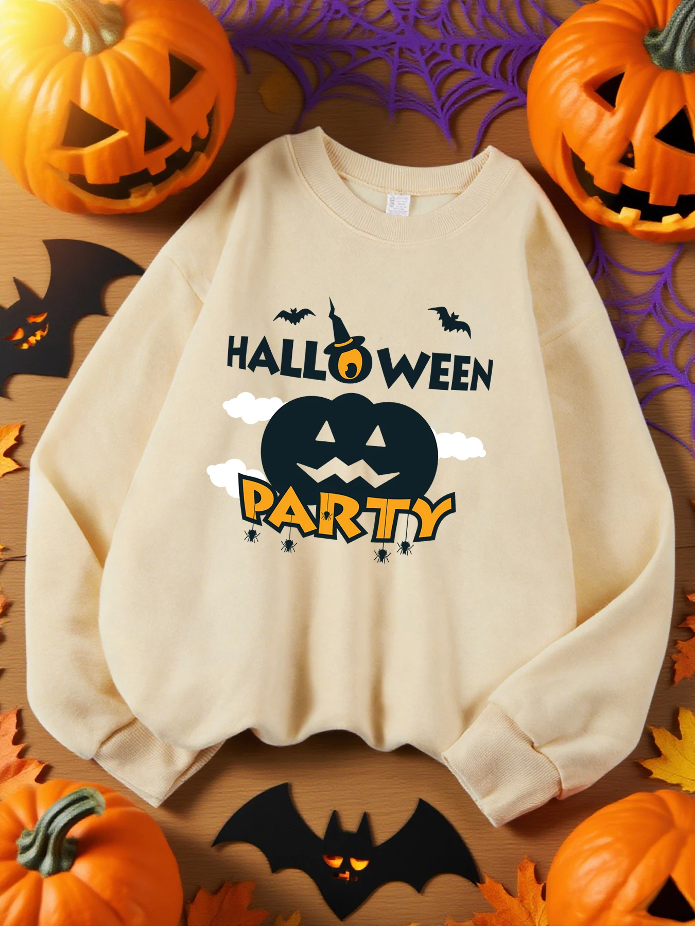 Halloween Party Pompoen Print Dames Sweatshirts Straat Fleece Kleding O-hals Herfst Sweatshirts Comfortabele Mode Sportkleding