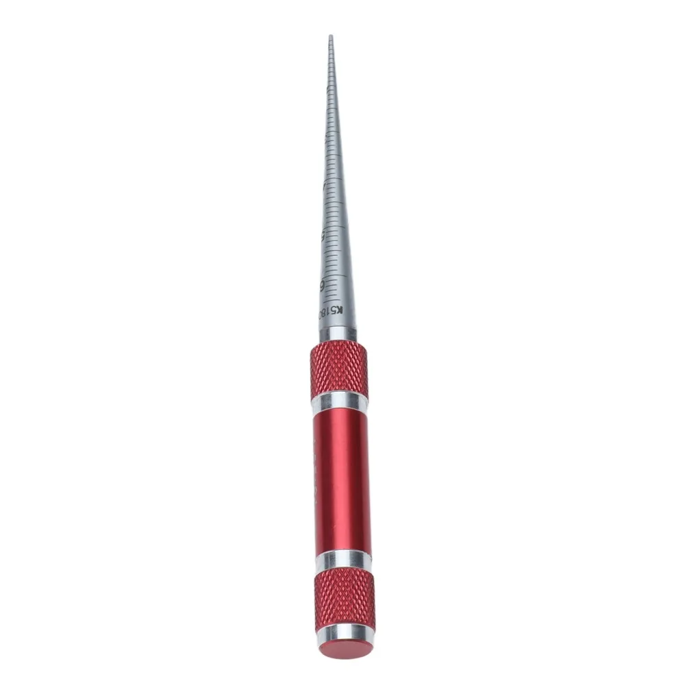 1‑6.5mm Aperture Gauge Conical Silver Inner Hole Diameter Measuring Tool Chrome-plated carbon steel Tapered Hole Ruler