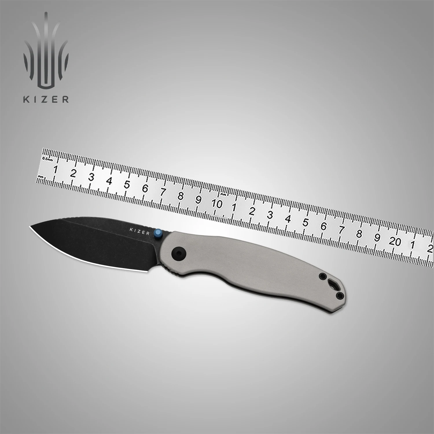 Kizer Folding Knife V3781CDA/V3781BDA Phoca CD/Phoca BD Micarta/Aluminum/Mkuruti Wood Handle 14C28N/Damascus Blade Outdoor Knive