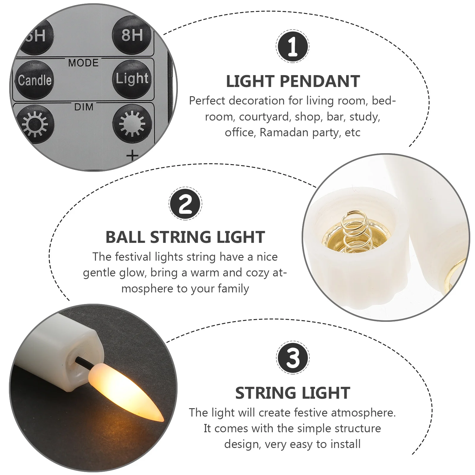 

1Set LED Electronic Light Flameless Fake Glass Operated Decorative Night Light for Wedding Party Festival